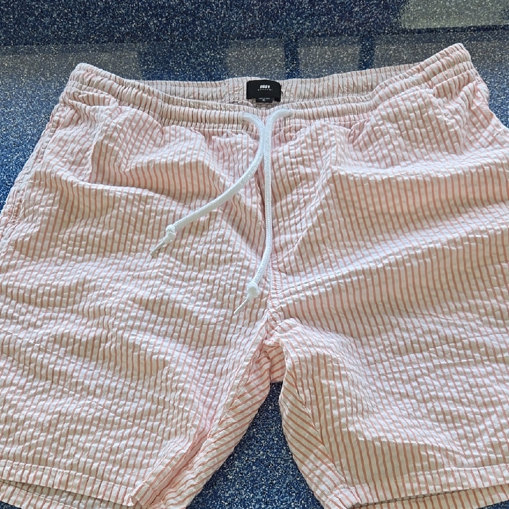 J. Crew Men's Pink Striped Swim Shorts